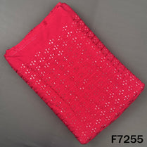 Thread Sequins Embroidered Dola Silk Fabric - F7255