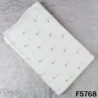 Dyeable Zari Sequins Work Chinnon Chiffon Fabric - F5768