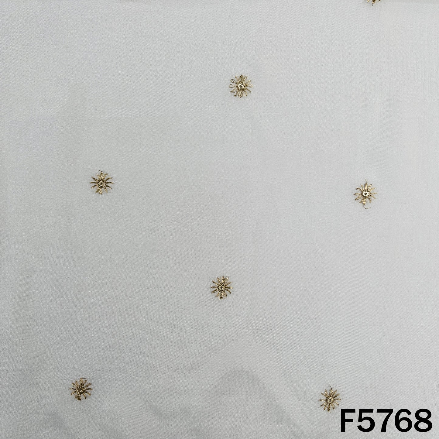 Dyeable Zari Sequins Work Chinnon Chiffon Fabric - F5768