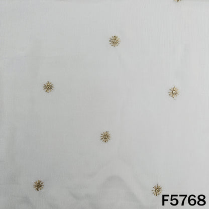Dyeable Zari Sequins Work Chinnon Chiffon Fabric - F5768