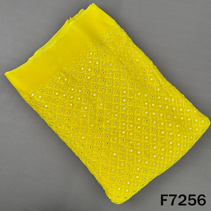 Faux Mirror Thread Embroidered Georgette Fabric - F7256