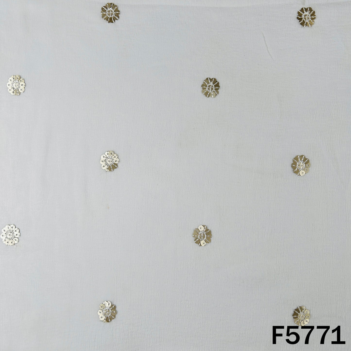 Dyeable Zari Sequins Work Chinnon Fabric - F5771