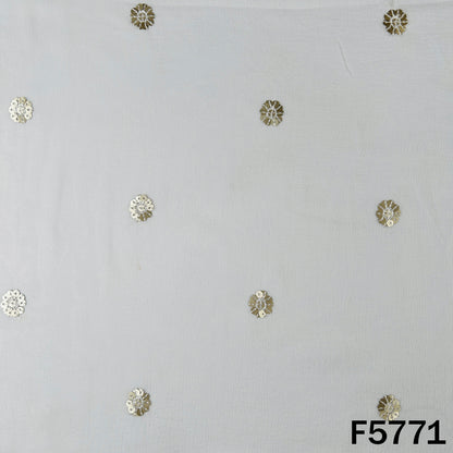 Dyeable Zari Sequins Work Chinnon Fabric - F5771