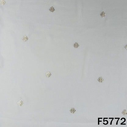 Dyeable Zari Sequins Work Chinnon Fabric - F5772