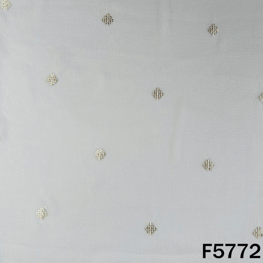 Dyeable Zari Sequins Work Chinnon Fabric - F5772