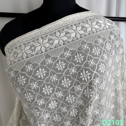 Thread Sequins Embroidered Georgette Dupatta-D2107