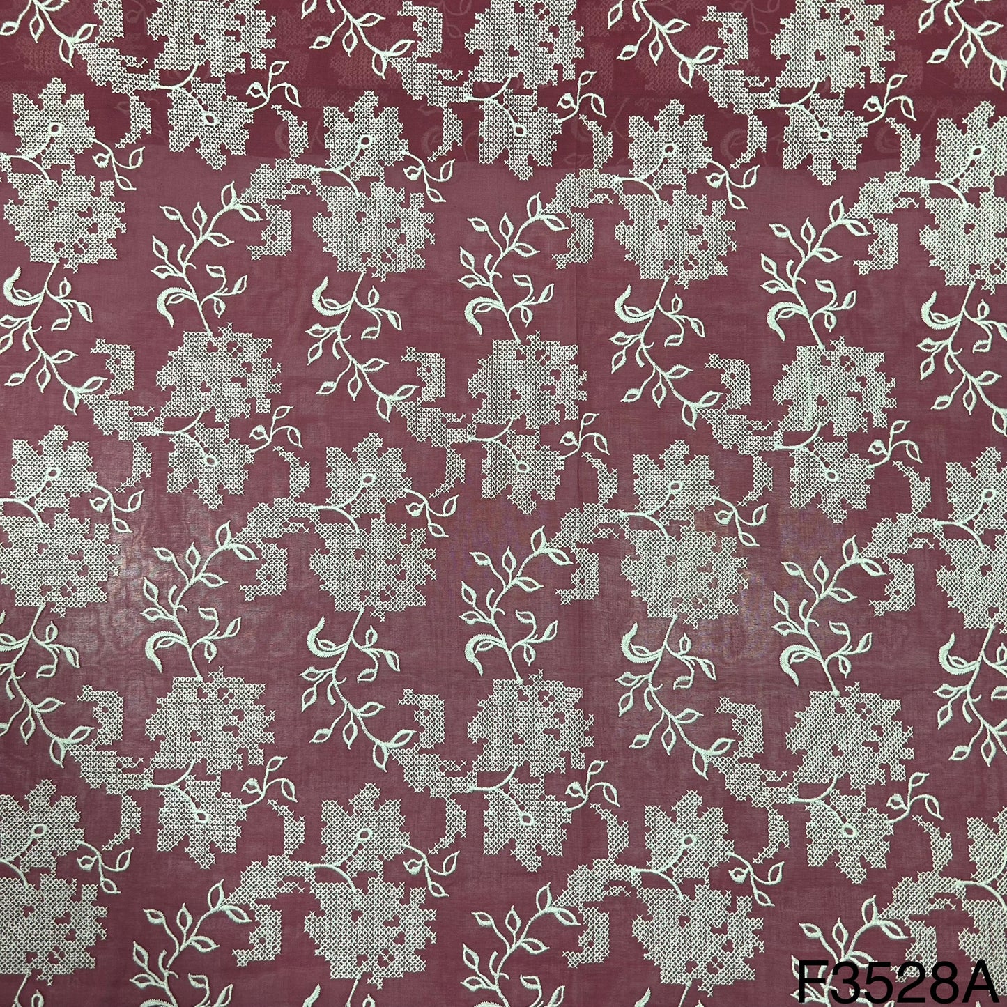 Cross Stitch Embroidered 2*2 Rubia Cotton Fabric-F3528