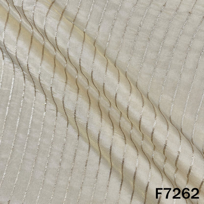 Dyeable Zari Sequins Embroidered Shimmer Tissue Fabric - F7262