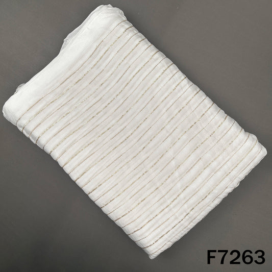 Dyeable Zari Sequins Work Chinnon Chiffon Fabric - F7263