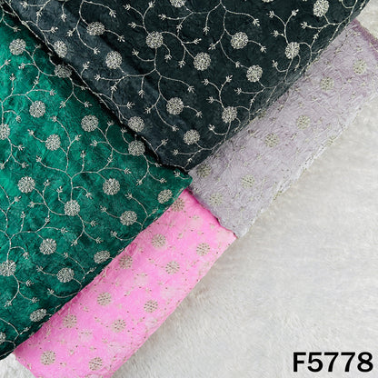 Cut Dana Zari Embroidered Crushed Jimmy Choo Fabric - F5778