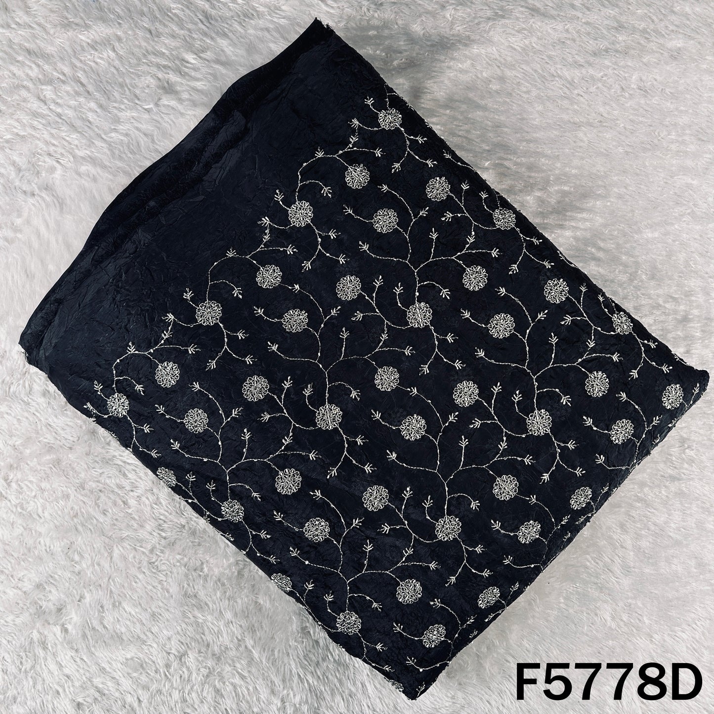 Cut Dana Zari Embroidered Crushed Jimmy Choo Fabric - F5778