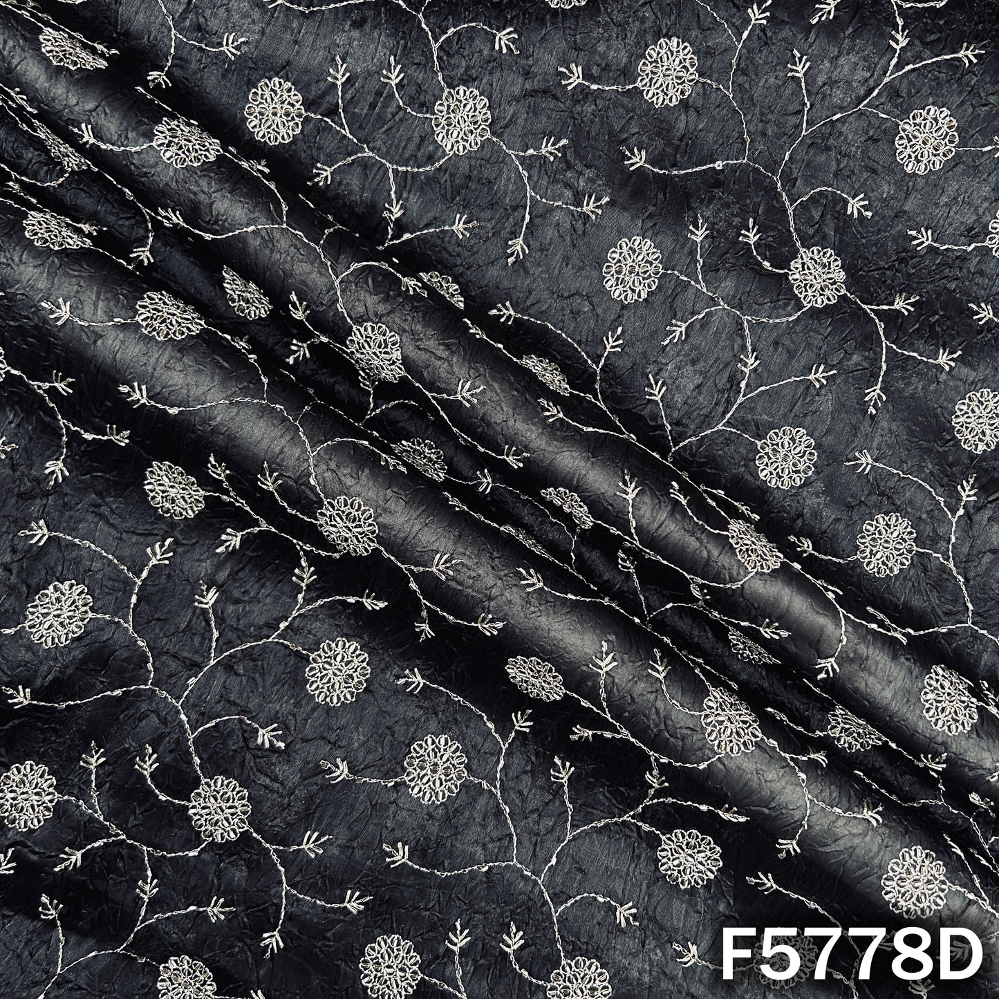 Cut Dana Zari Embroidered Crushed Jimmy Choo Fabric - F5778