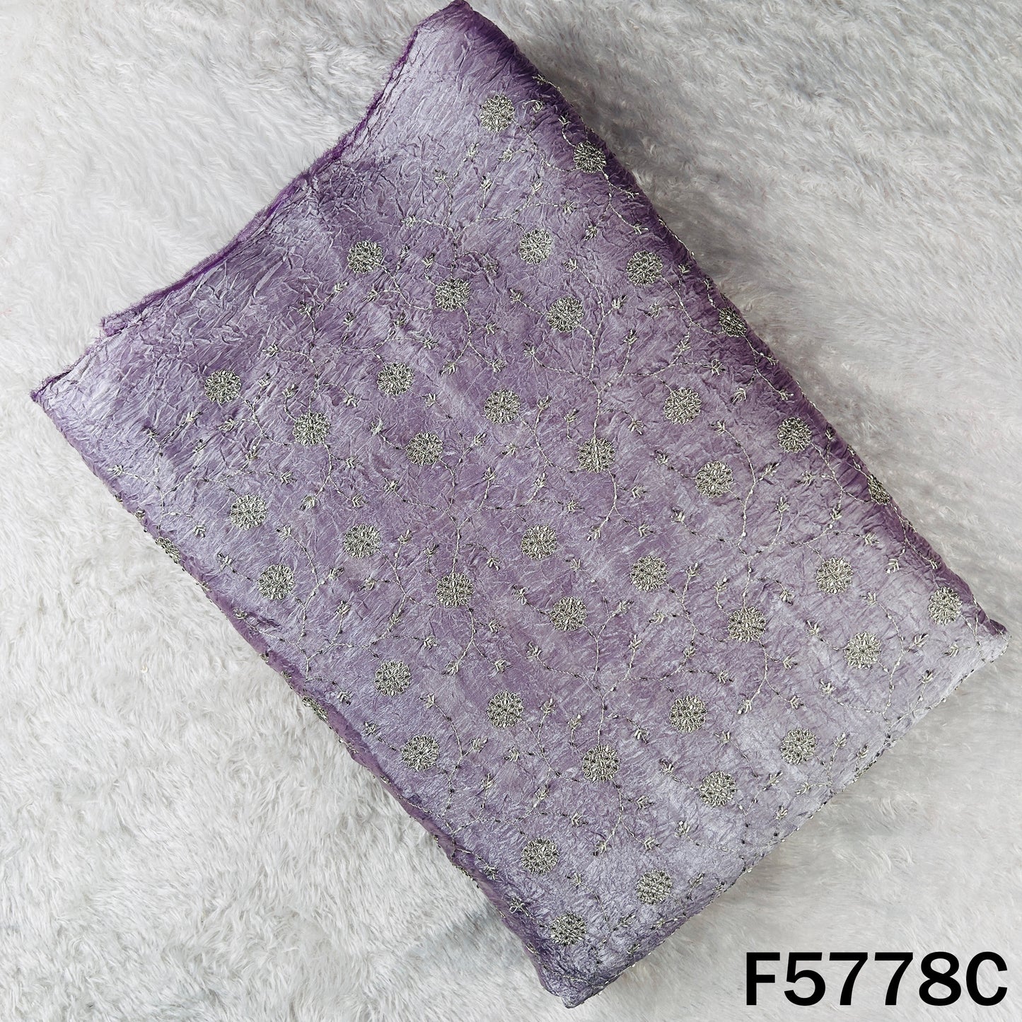 Cut Dana Zari Embroidered Crushed Jimmy Choo Fabric - F5778