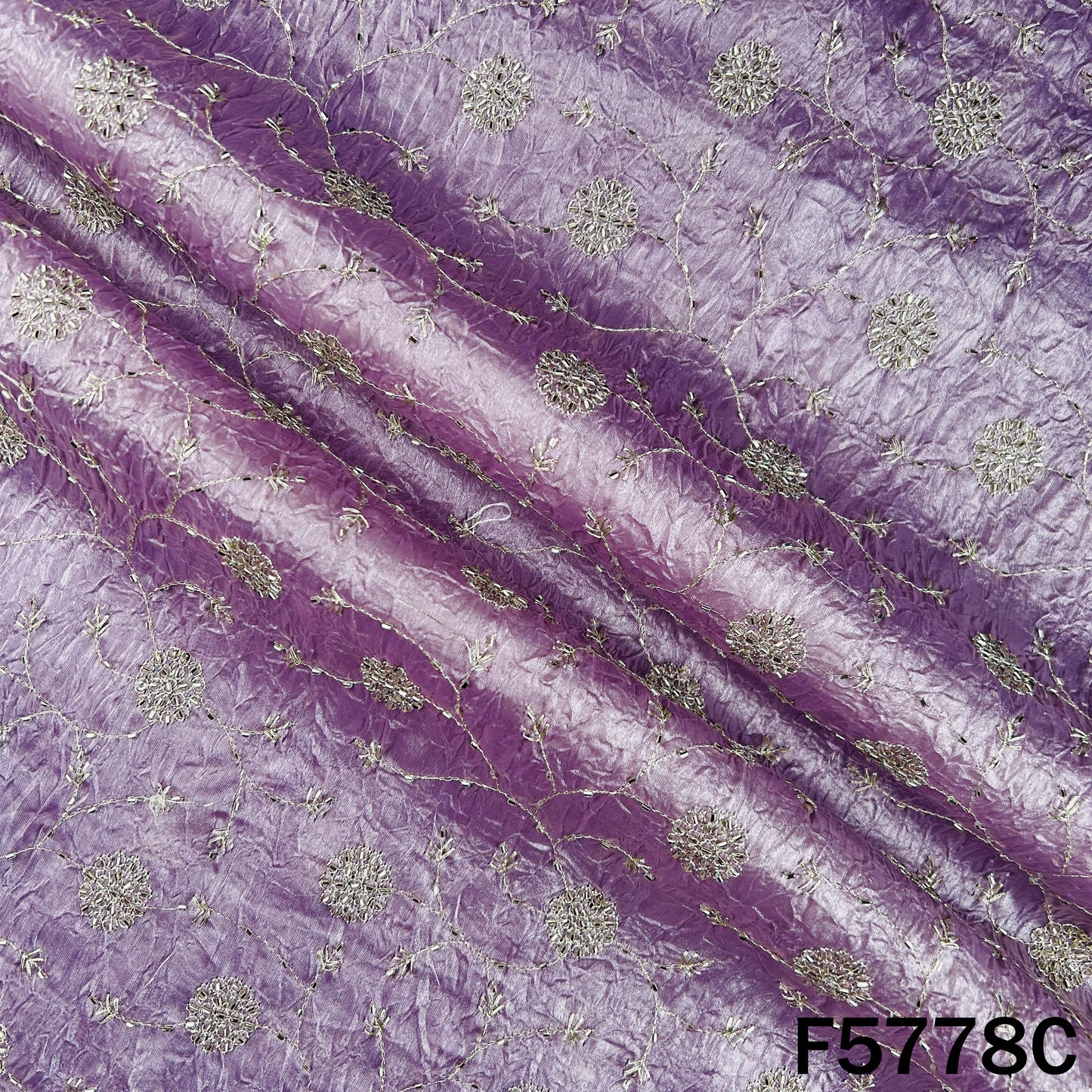 Cut Dana Zari Embroidered Crushed Jimmy Choo Fabric - F5778