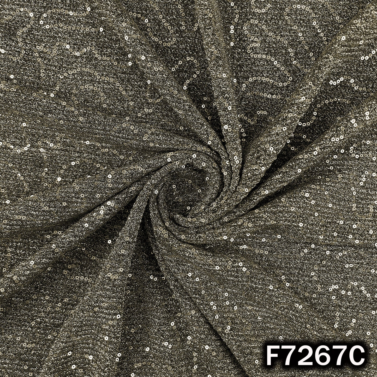 Sequins Embroidered Crush Shimmer Lycra Fabric - F7267