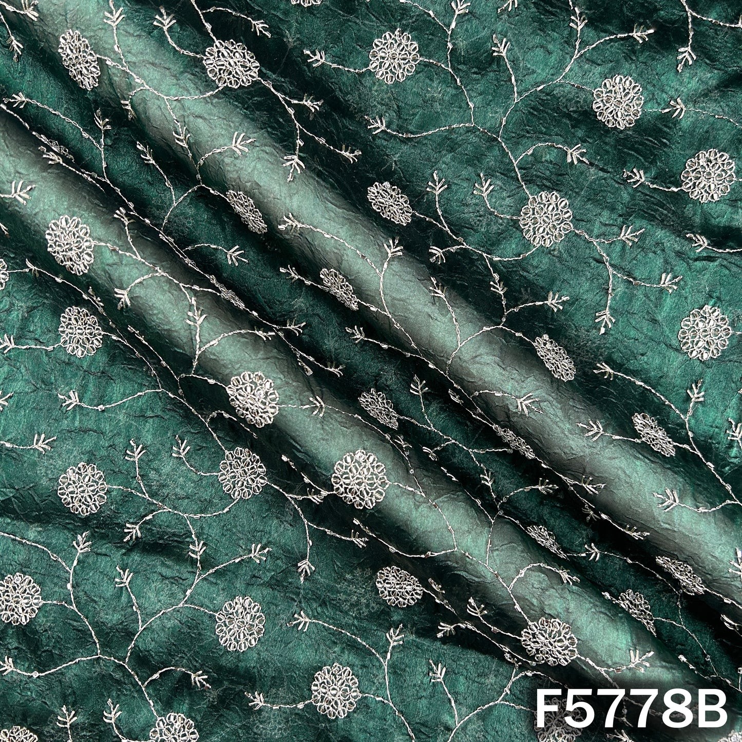 Cut Dana Zari Embroidered Crushed Jimmy Choo Fabric - F5778