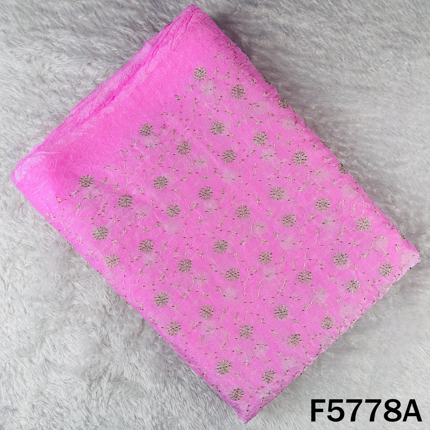 Cut Dana Zari Embroidered Crushed Jimmy Choo Fabric - F5778