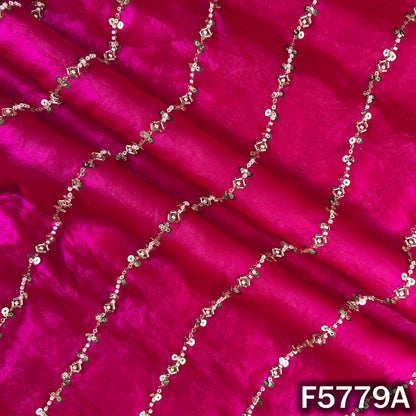 Cut Dana Sequins Work shiny organza Fabric - F5779