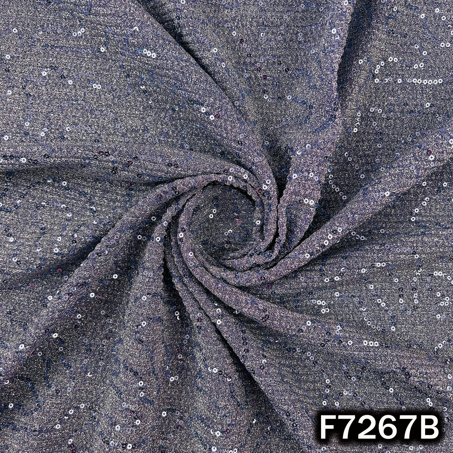 Sequins Embroidered Crush Shimmer Lycra Fabric - F7267