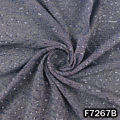 Sequins Embroidered Crush Shimmer Lycra Fabric - F7267