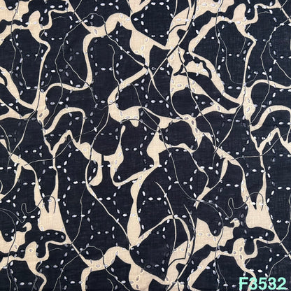 Hakoba Printed Linen Cotton Fabric-F3532