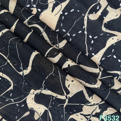 Hakoba Printed Linen Cotton Fabric-F3532