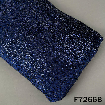 Cut Dana Pearl Sequins Embroidered Lycra Velvet Fabric - F7266