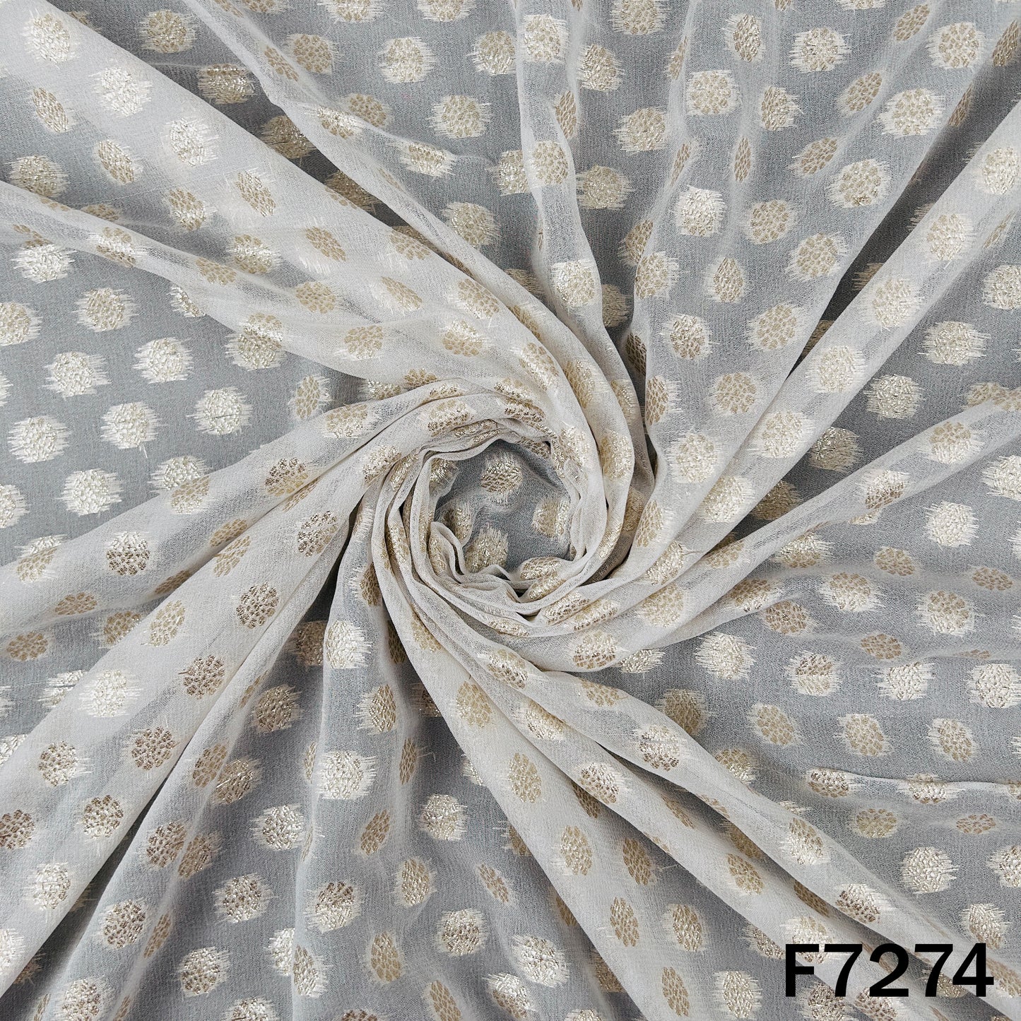 Dyeable Zari Embroidered Georgette Fabric - F7274