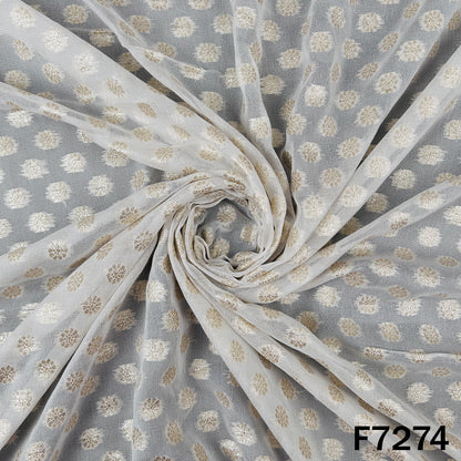 Dyeable Zari Embroidered Georgette Fabric - F7274