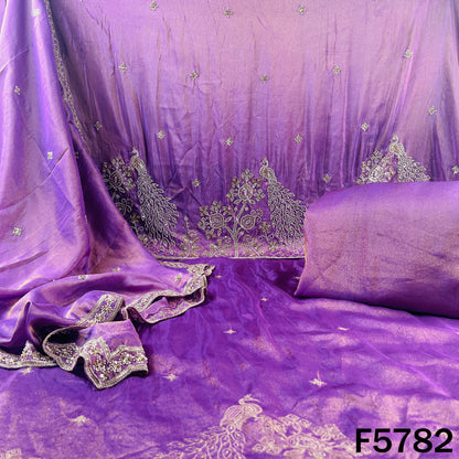 Cut Dana Zari Sequins Embroidered Shimmer Tissue Fabric - F5782