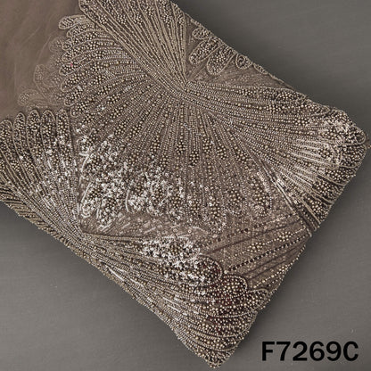 Cut Dana Pearl Sequins Embroidered Net Fabric - F7269