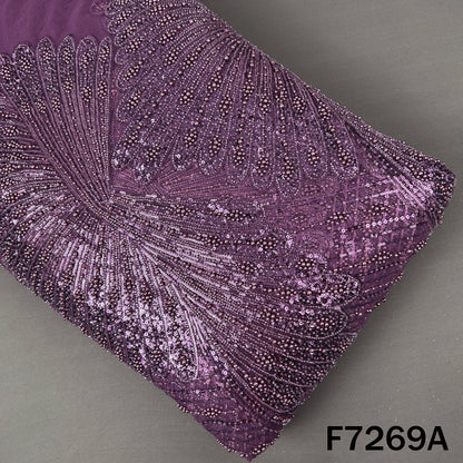 Cut Dana Pearl Sequins Embroidered Net Fabric - F7269