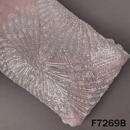 Cut Dana Pearl Sequins Embroidered Net Fabric - F7269