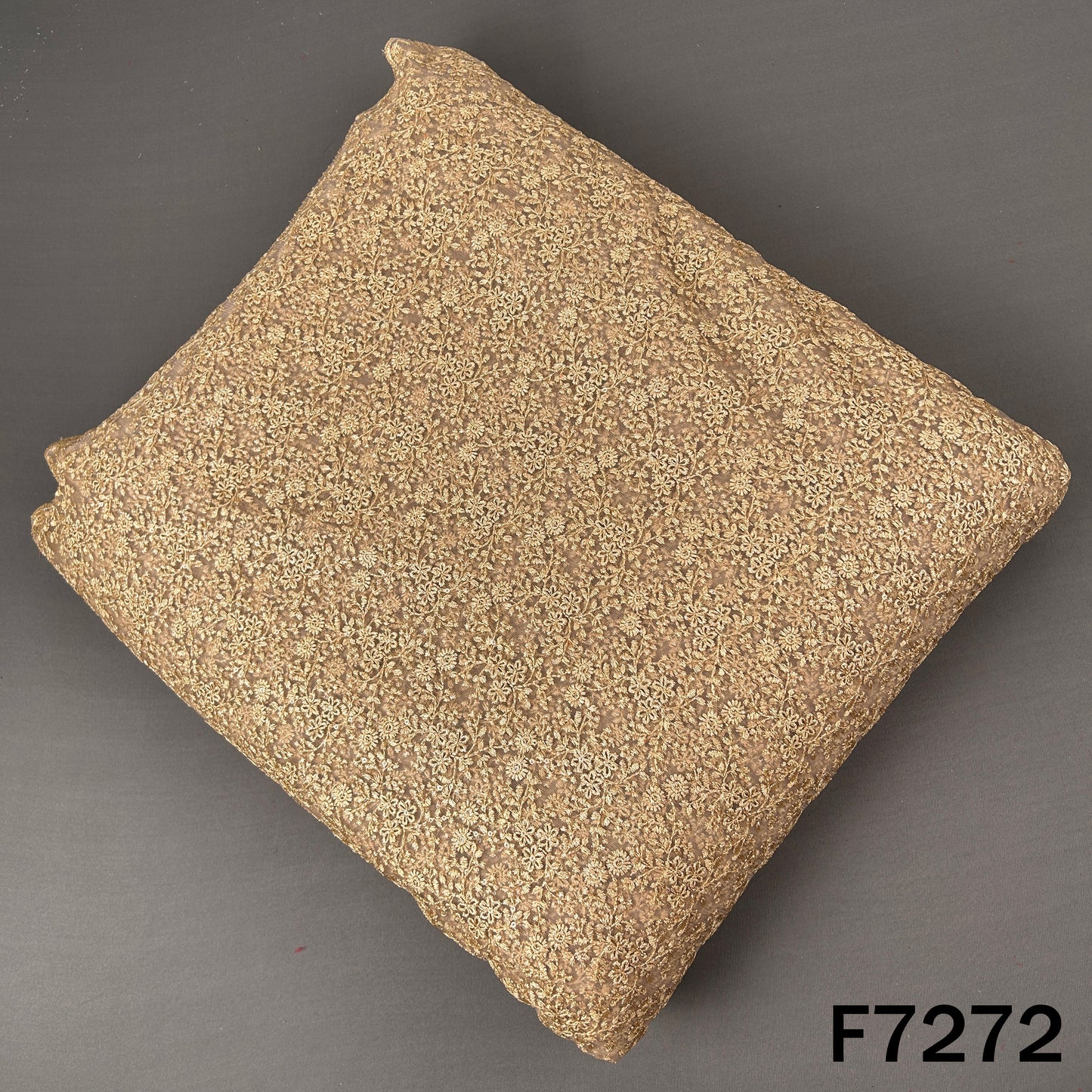Thread Sequins Embroidered Net Fabric - F7272