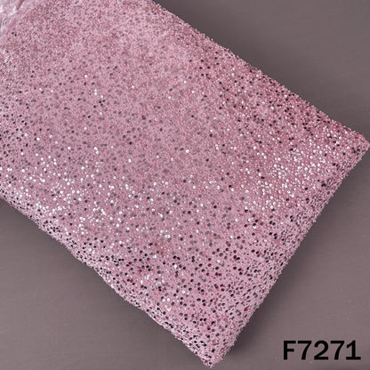 Cut Dana Pearl Sequins Embroidered Lycra Velvet Fabric - F7271