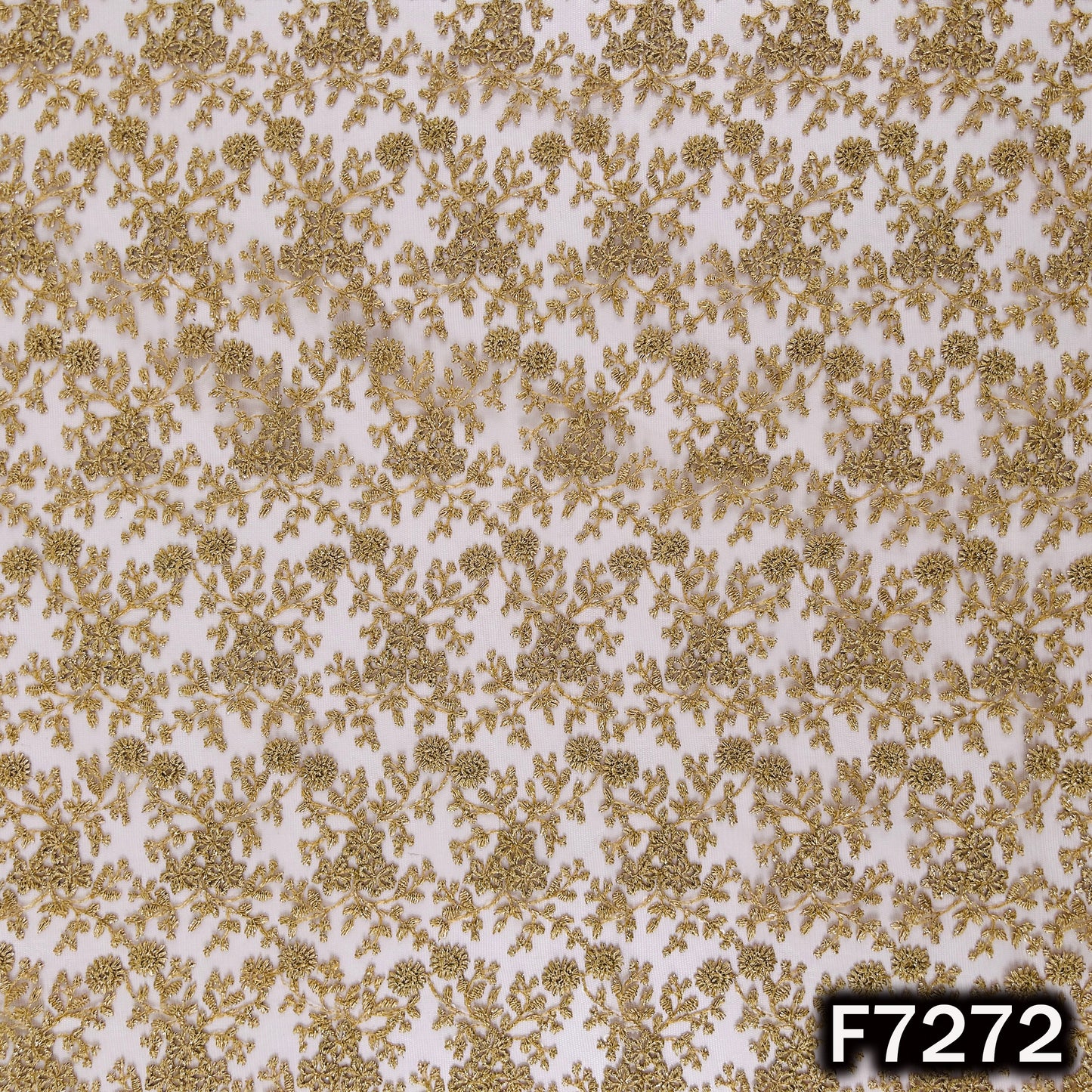 Thread Sequins Embroidered Net Fabric - F7272