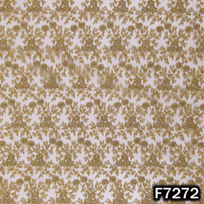 Thread Sequins Embroidered Net Fabric - F7272
