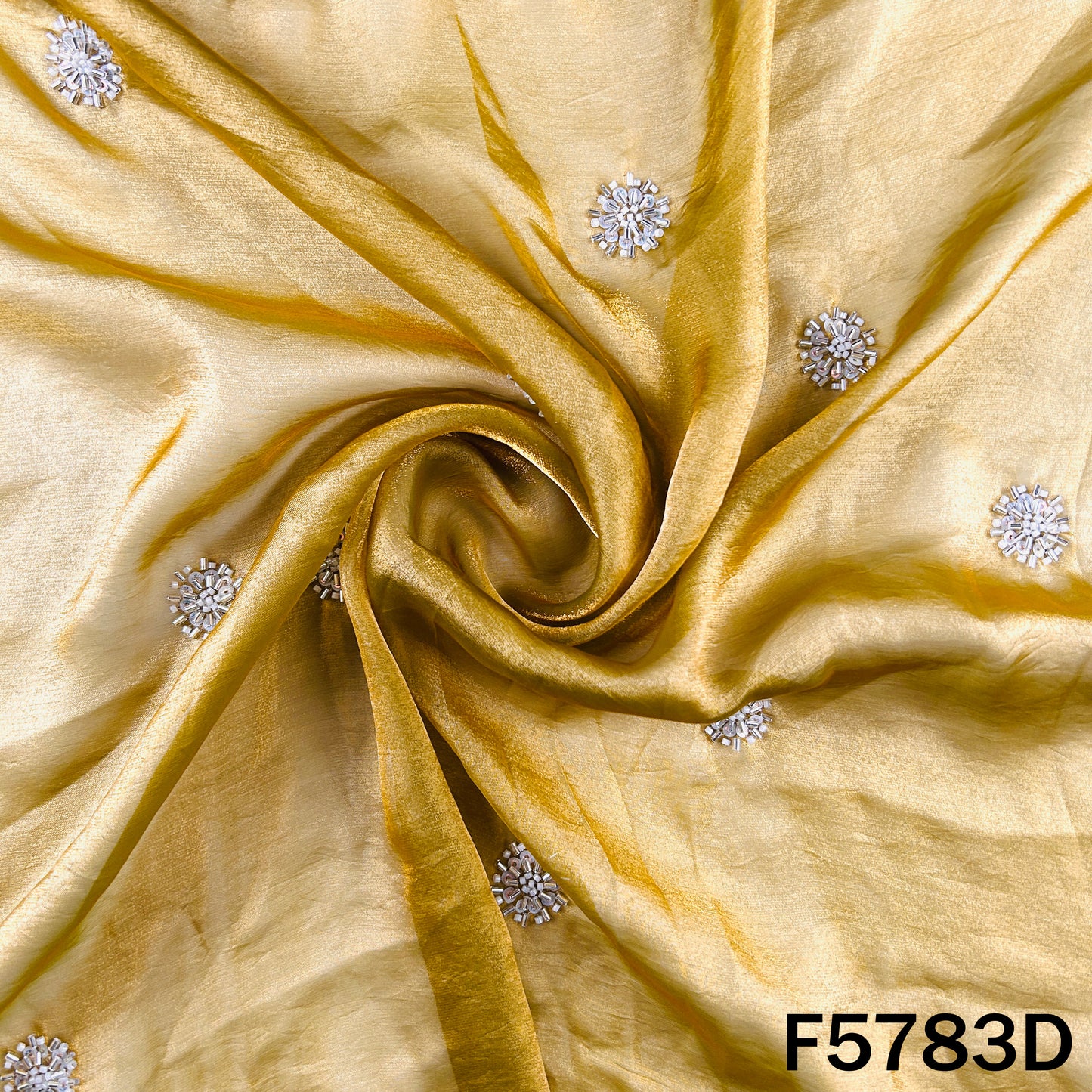 Cut Dana Sequins Work shiny organza Fabric - F5783