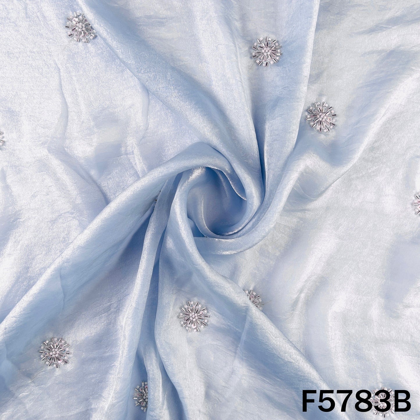 Cut Dana Sequins Work shiny organza Fabric - F5783