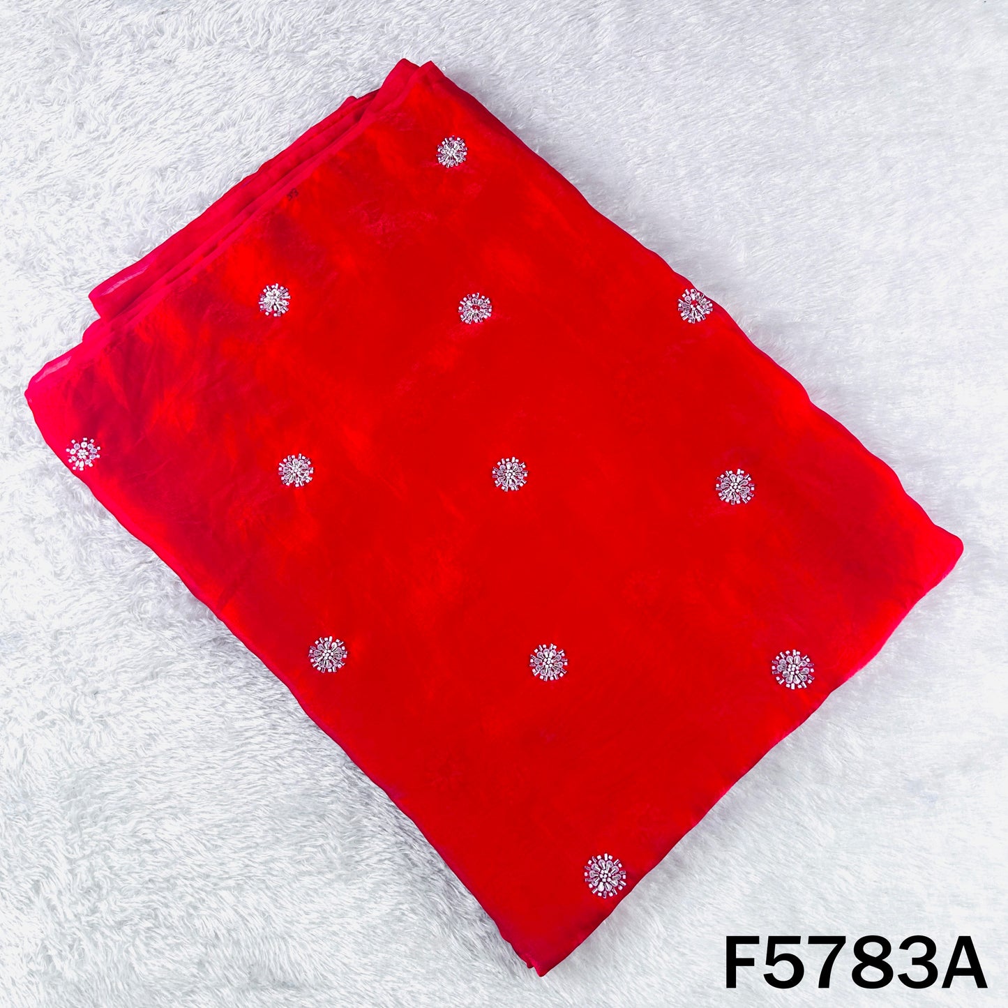 Cut Dana Sequins Work shiny organza Fabric - F5783