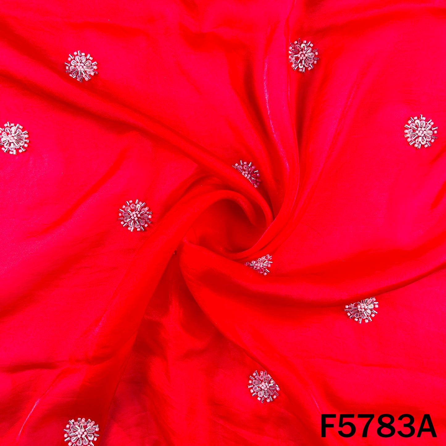 Cut Dana Sequins Work shiny organza Fabric - F5783