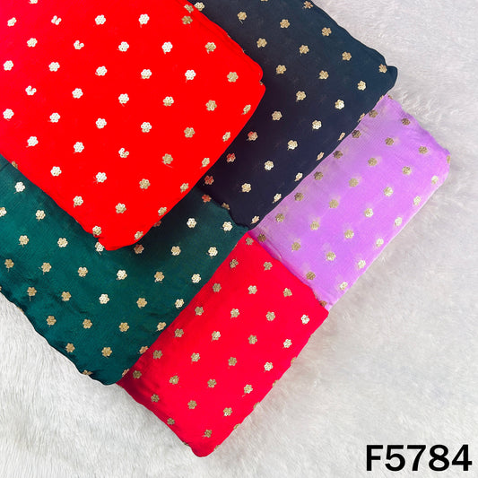 Zari Sequins Work Chinnon Chiffon Fabric - F5784