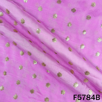 Zari Sequins Work Chinnon Chiffon Fabric - F5784