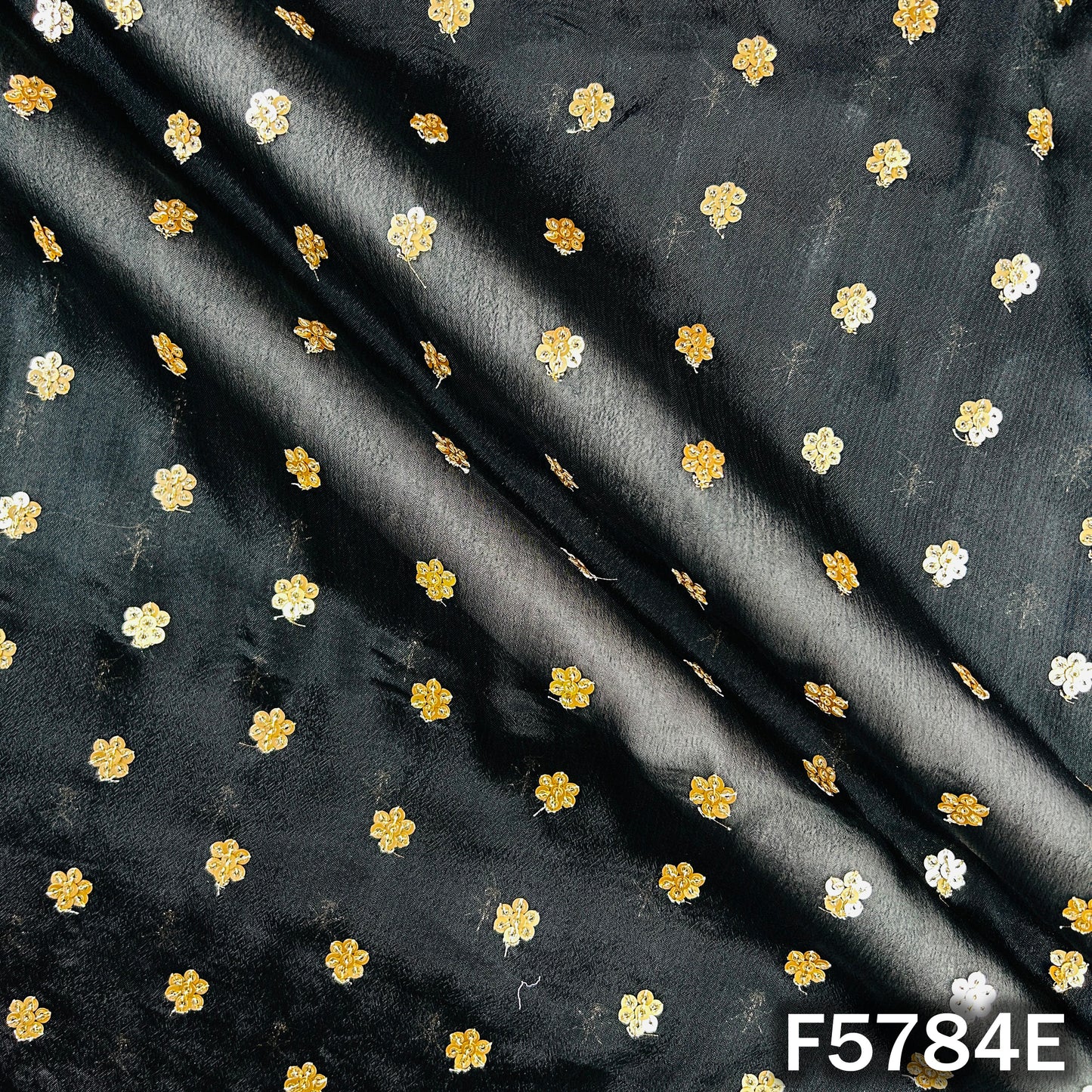 Zari Sequins Work Chinnon Chiffon Fabric - F5784