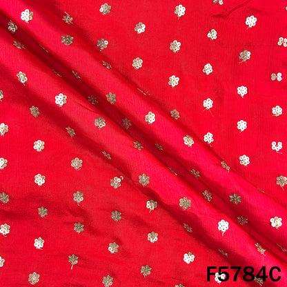 Zari Sequins Work Chinnon Chiffon Fabric - F5784