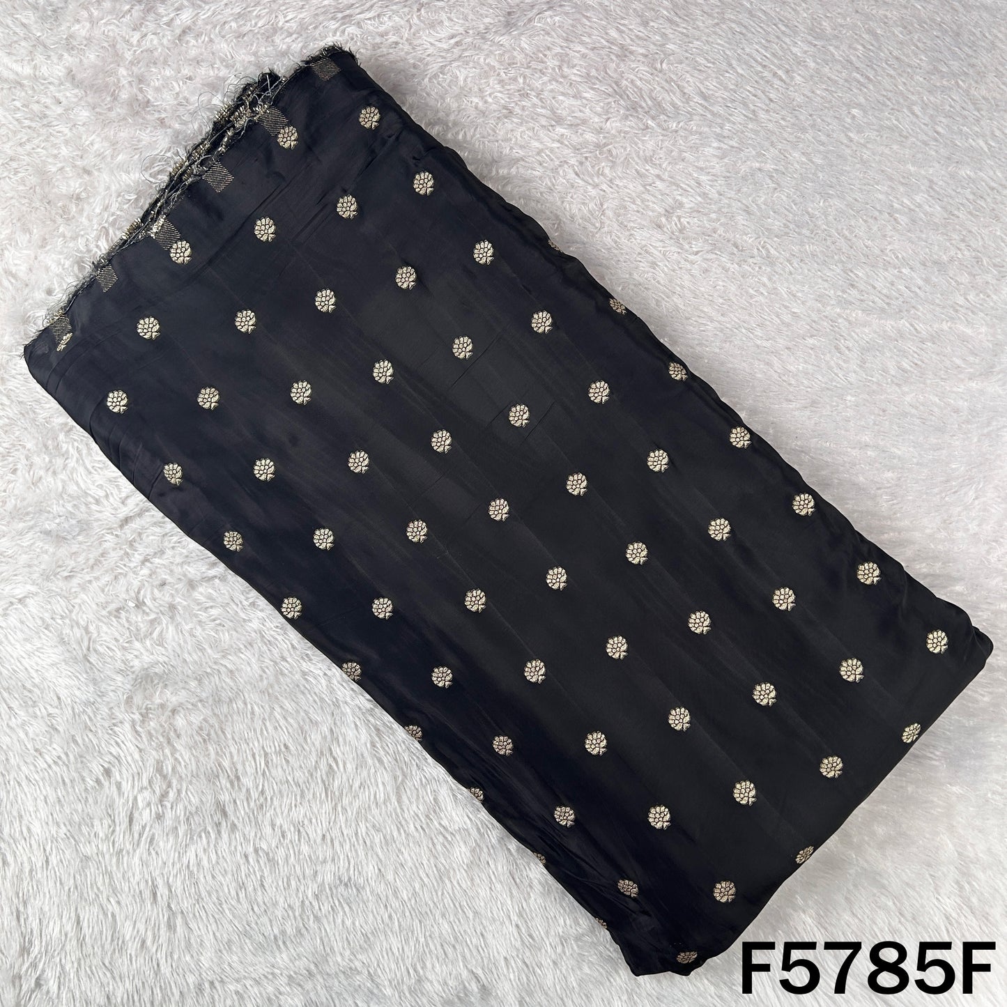 Zari Buti Work Crepe Fabric - F5785