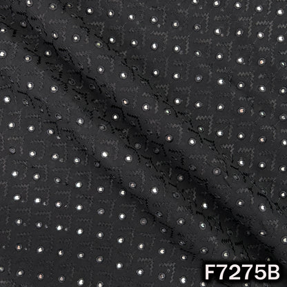 Faux Mirror Thread Embroidered Georgette Fabric - F7275