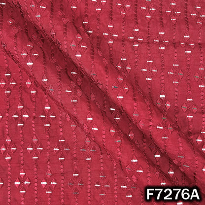 Thread Sequins Embroidered Dola Silk Fabric - F7276