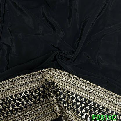 Zari Sequins Chinon Fabric-F2511