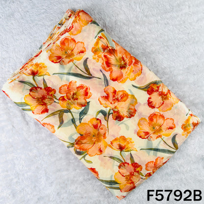 Digital Print shiny organza Fabric - F5792